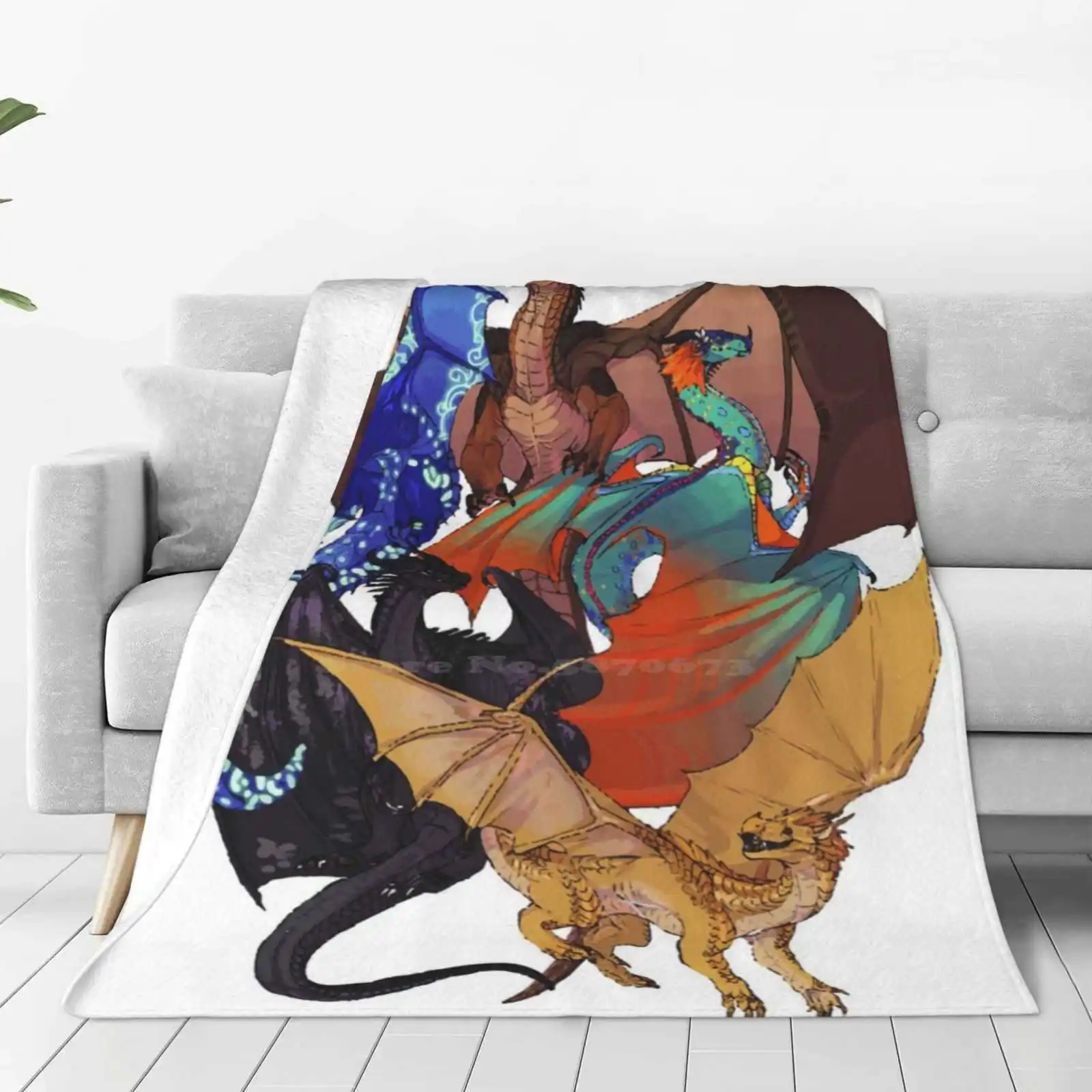 Wings Of Fire Hot Sale Printing High Qiality Warm Flannel Blanket Nightwing Rainwing Seawing Icewing Skywing Sandwing