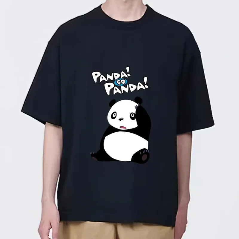 

Мультфильм П-панда! Go P-Panda! Футболка Мужская/Женская хлопковая с коротким рукавом и воротником