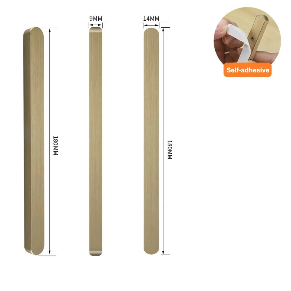 

Self-adhesive Stick On Sliding Door Handles Aluminium Alloy 7 Inch Drawer Pulls Multifunctional Punch-free Adhesive Handles