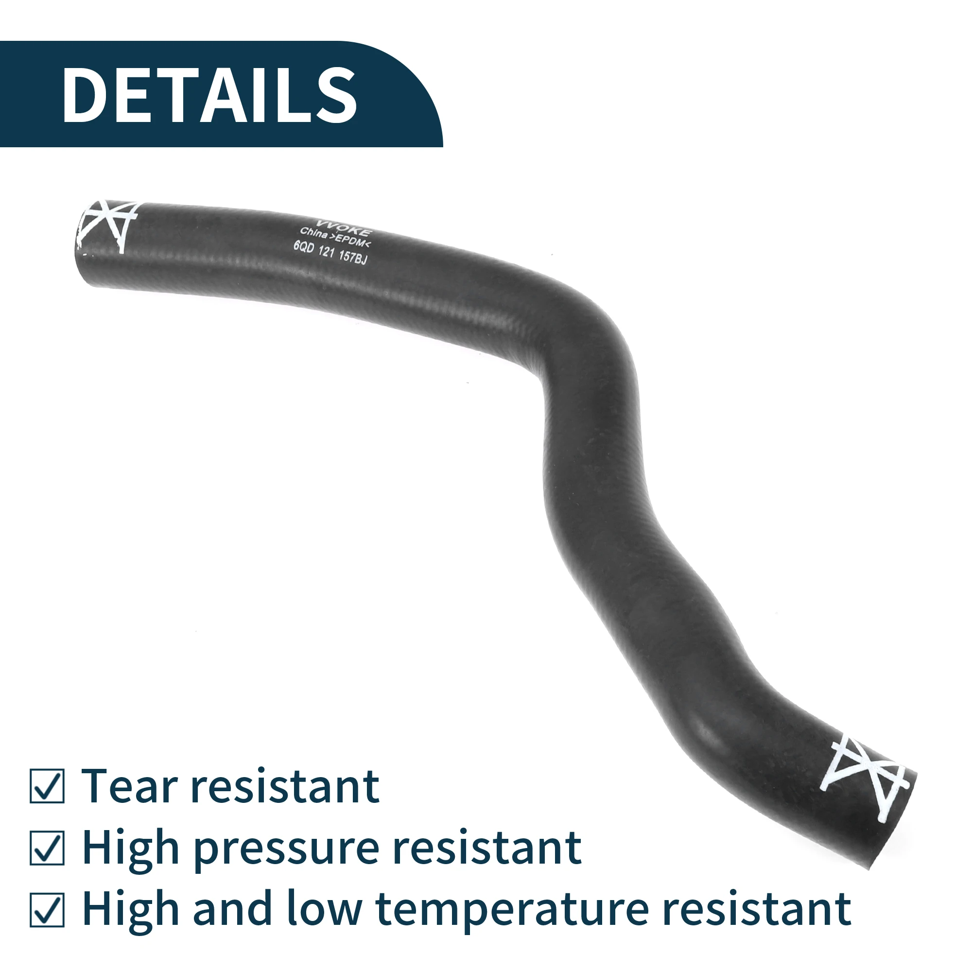 Obrázek 6: UXCELL radiátor hadicové coolant dýmka pro Volkswagen polo 06-10 no.6q0121157bj guma černá