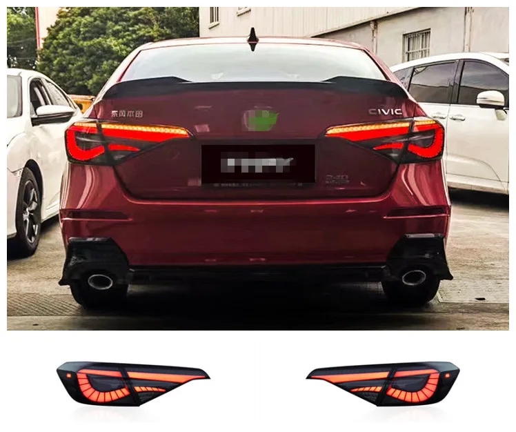 For Honda Civic 2022 eleventh generation dragon scale taillight assembly modified LED rear taillight streamer turn signal