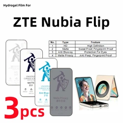 3pcs HD Hydrogel Film For ZTE Nubia Flip 5G Matte Screen Protector For ZTE Nubia Flip Eye Care Anti Spy Matte Protective Film