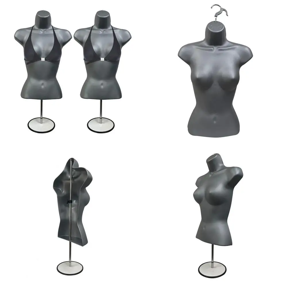 

Набор из 2-х серых манекенов с полой спинкой, штабелируемые, для демонстрации одежды размеров S-M, идеально подходят для демонстрации в дрому, футболок, на прилавке, в ящиках, для фотосессий