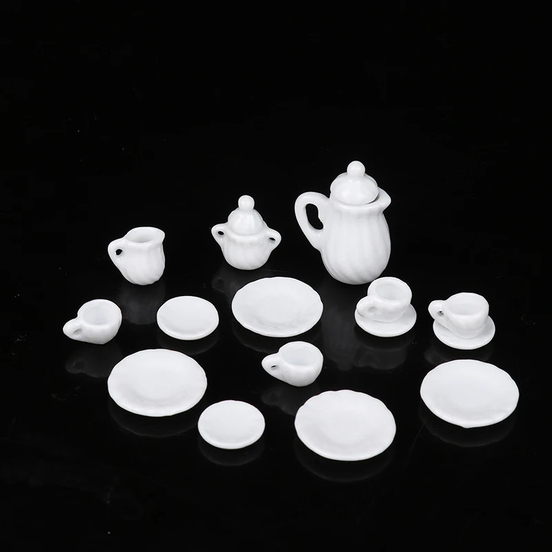 Ensemble de tasses à thé miniatures en porcelaine et céramique, maison de courses, cuisine britannique, théière, jouets de bricolage, 1 ensemble, 1:12