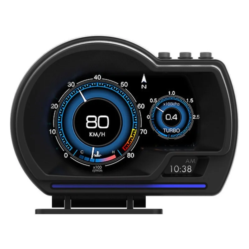 Head Up Display OBD2+GPS Smart Gauge Car HUD Speedometer Turbo RPM Alarm For Car Truck