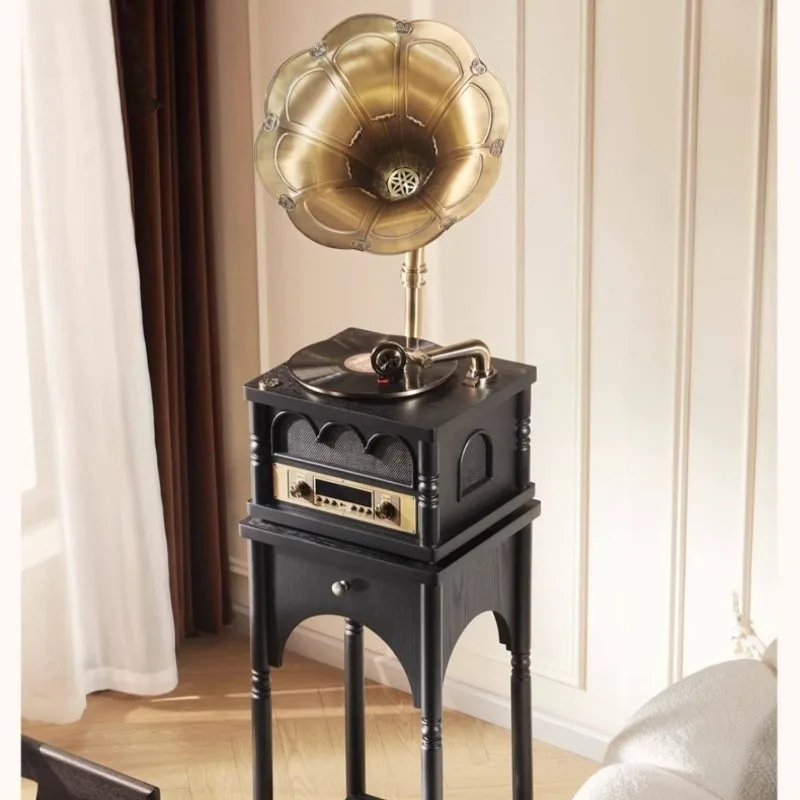 

French retro phonograph living room home antique vinyl record player antique record player bluetooth audio ornament
