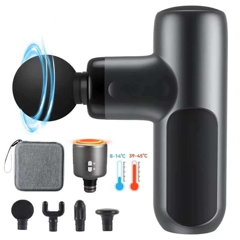 مسدس تدليك صغير للعلاج الحراري مدلك عضلات للحرارة والباردة محمول للسفر مسدس فآسيا مدلك قدم مدلك الجسم