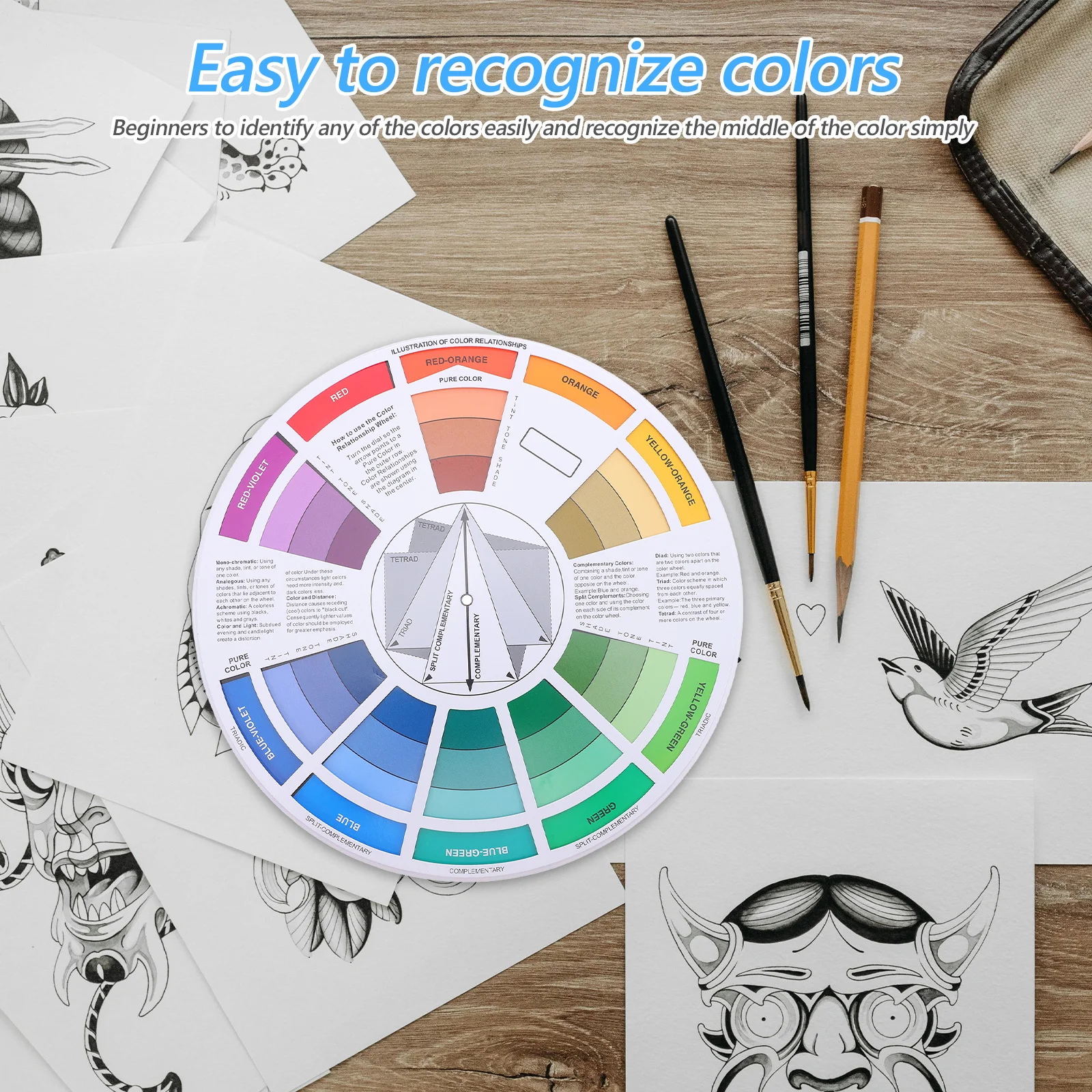 

Tattoo Color Wheel Professional Round Pigment Tool For Beginners Color Matching Assistant Central Circle Design Art