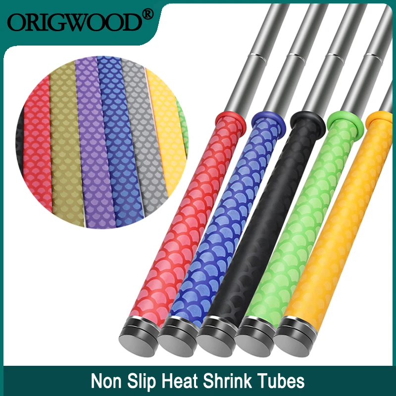 

1/2/5pcs New Non-slip Heat Shrink Tube 15 18 20 22 25 28 30 35 40 45mm Waterproof Cover Insulated Wrap Protector for Fishing Rod