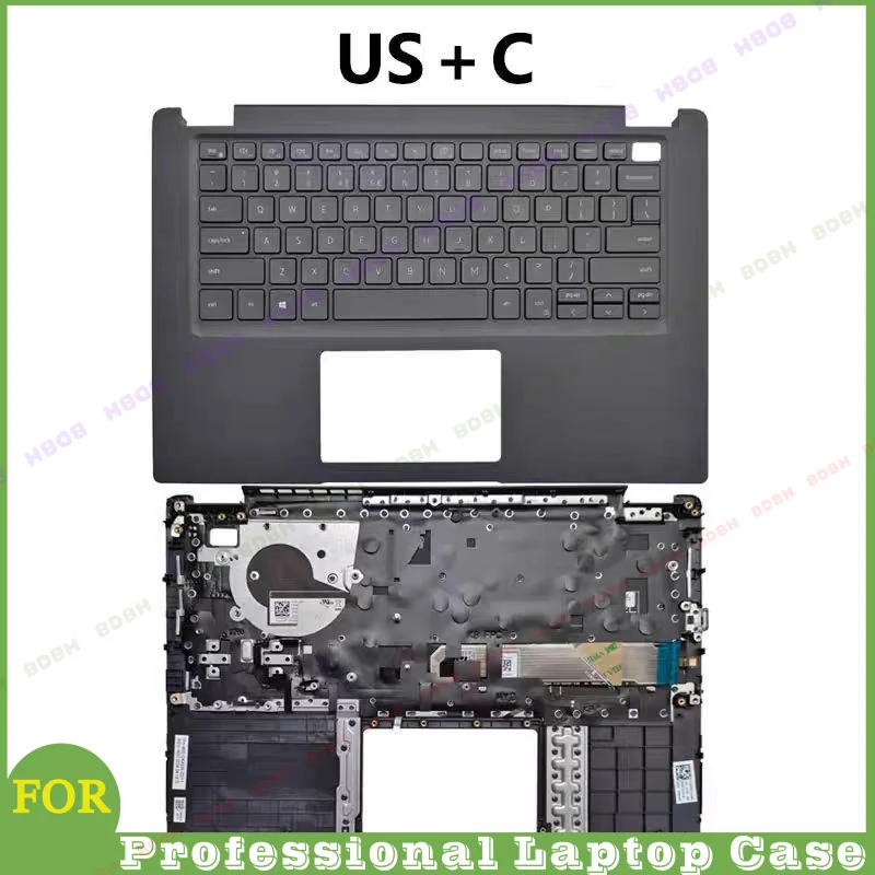 BDBH@ NEW US LA RU Keyboard for Dell Latitude 3410 E3410 Laptop Palmrest Upper Cover Top Case with Backlit keyboard 00MC2P 6THXK