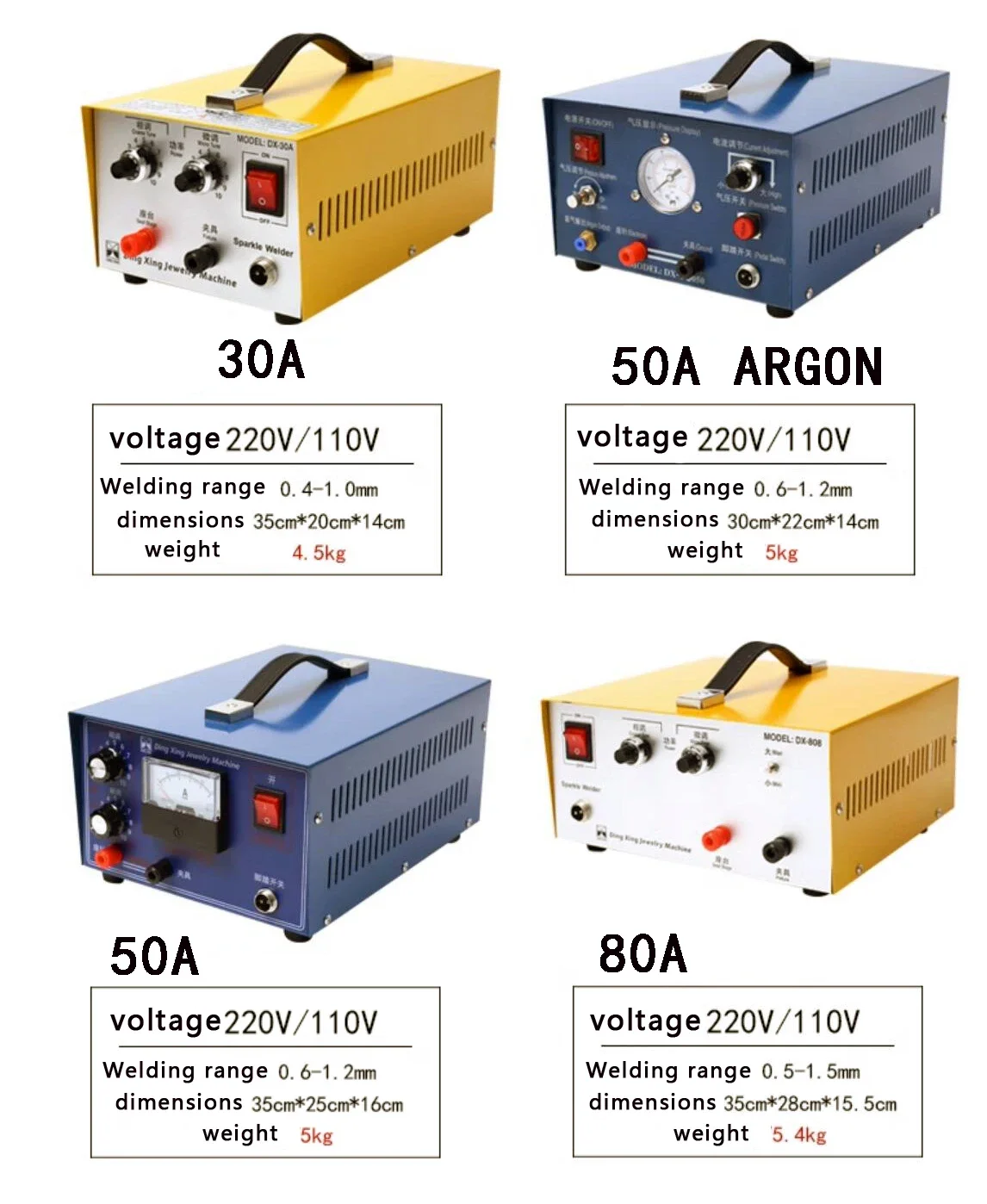 80A 50a argon Jewelry Spot Welding Machine Held Pulse Welder Pulse Sparkle Welder Gold Silver Platinum Jewelry Processing Tools
