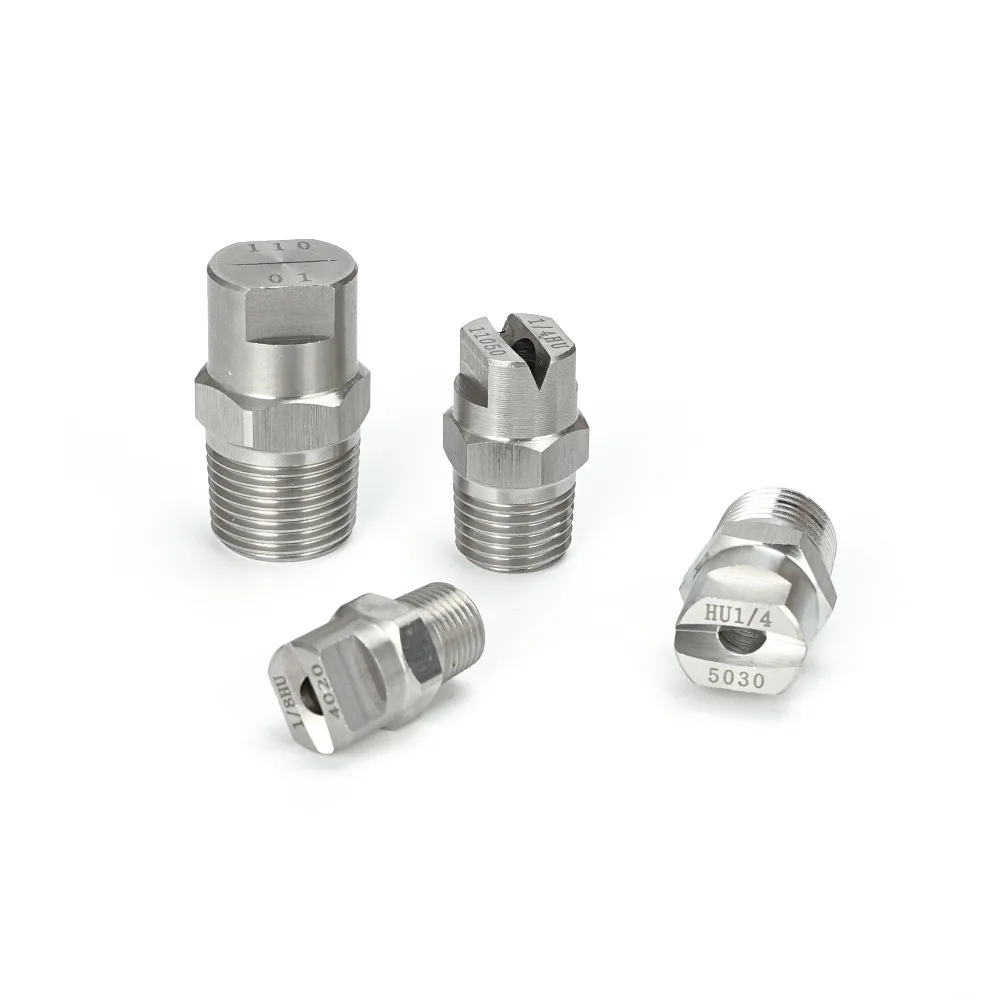 HU HVV 1/4 1/8 Stainless Steel Fan-Shaped Nozzle Atomization 15 25 40 50 65 80 95 110 Degree Industrial Nozzle Dust Removal Spra