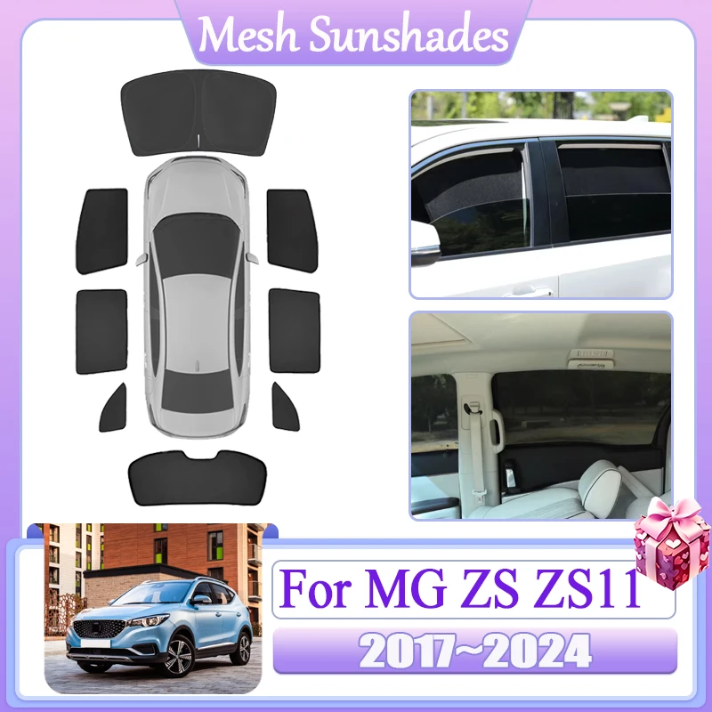 Mesh Sunshade For MG ZS ZS11 EV 2017 2018 2019~2024 Car Magnetic Anti-dirty Cover Coverage Sunscreen Window Visor Sun Shades
