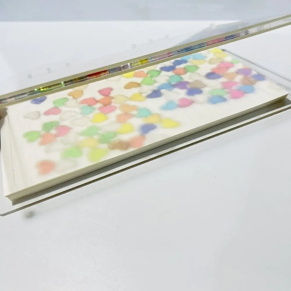 Color Transparent Cover Binder Notebook Fashion Flowing Flower/Heart A5/A7 Loose Leaf Book Acrylic DIY Memo Note School Office