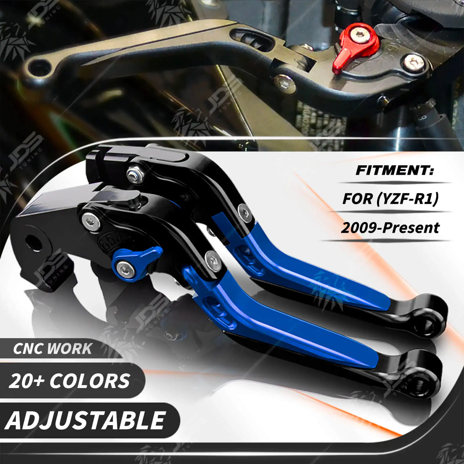 ヤマハ用 Yamaha YZF R1 R1S R1M YZF-R1 レバーセット 6段階アジャスター 可倒式 クラッチレバーとブレーキレバー