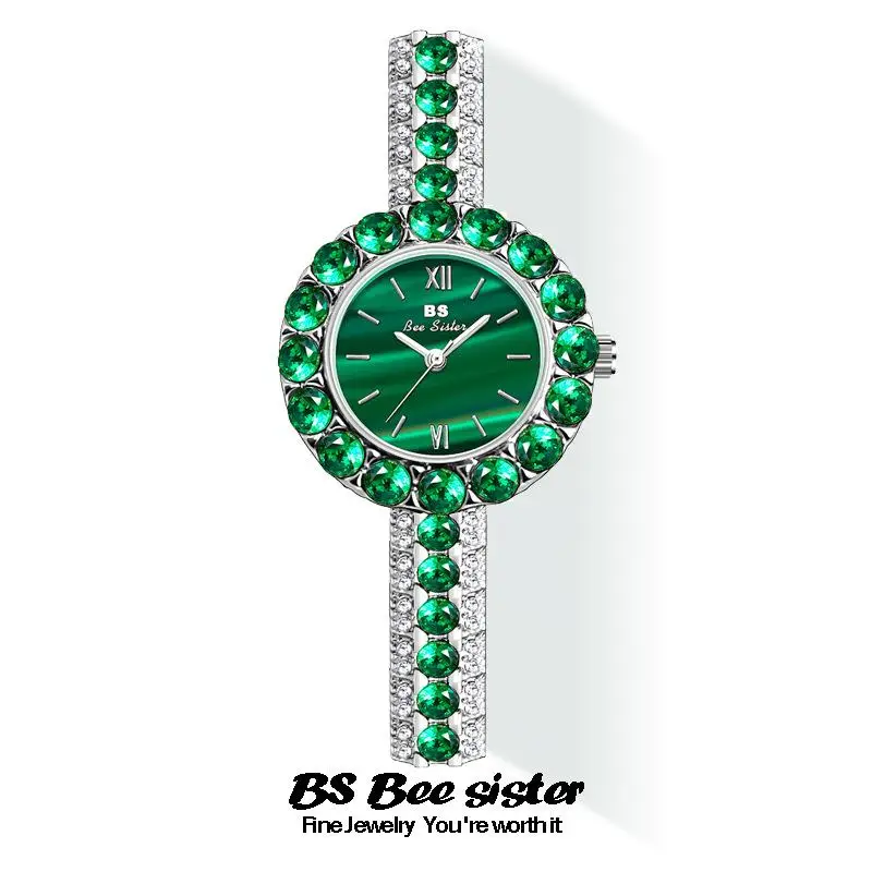 Bs Bee Sister 2022 Small Dial Diamond Green Watch for Women Elegant Female Wristwatches Dress Ladies Wrist Watches Montre Femme