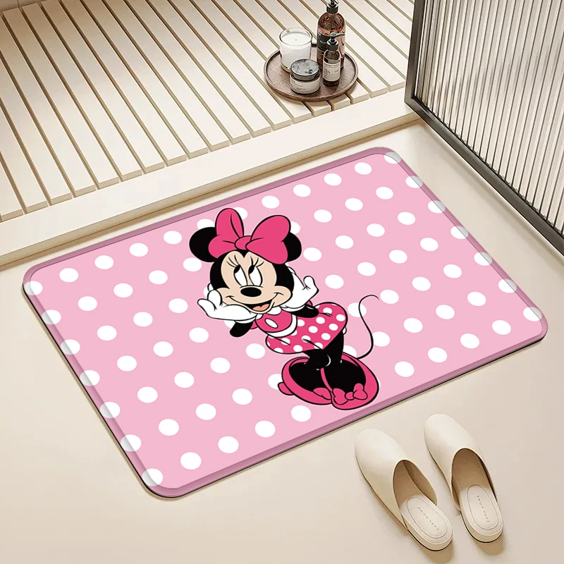 

DisneyMinnie Mouse Polka Dot Door Mat Non-Slip Soft Floor Rug for Home Kids Room Bathroom Kitchen Decor