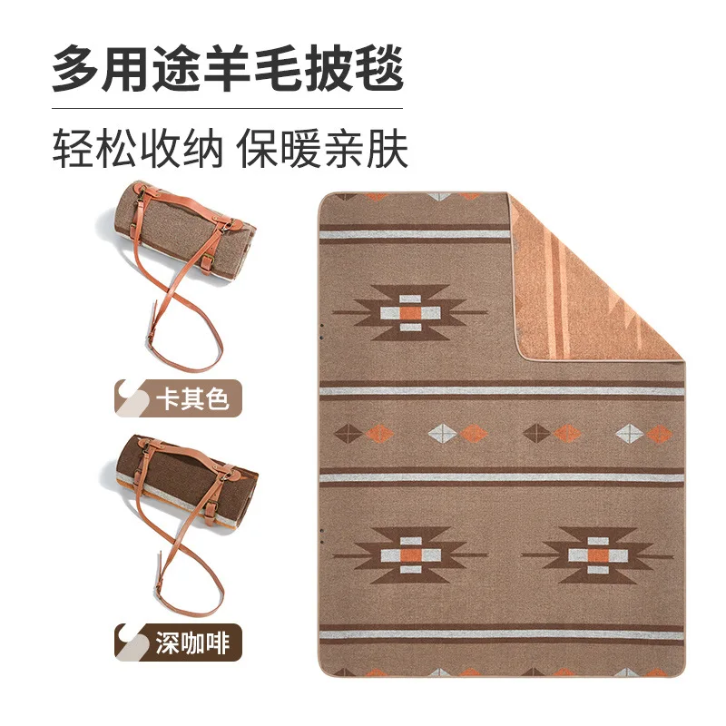 Indian Geometry Wool Blanket Wool Blanket Outdoor Camping Camping Floor Mat