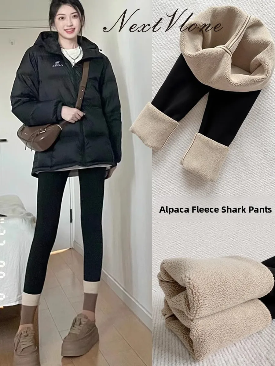LMKL Fce Lined ark Pants Women's Thiened Tight Fit  Yoga Pants Autumn Winter Warm Base Layer Pants