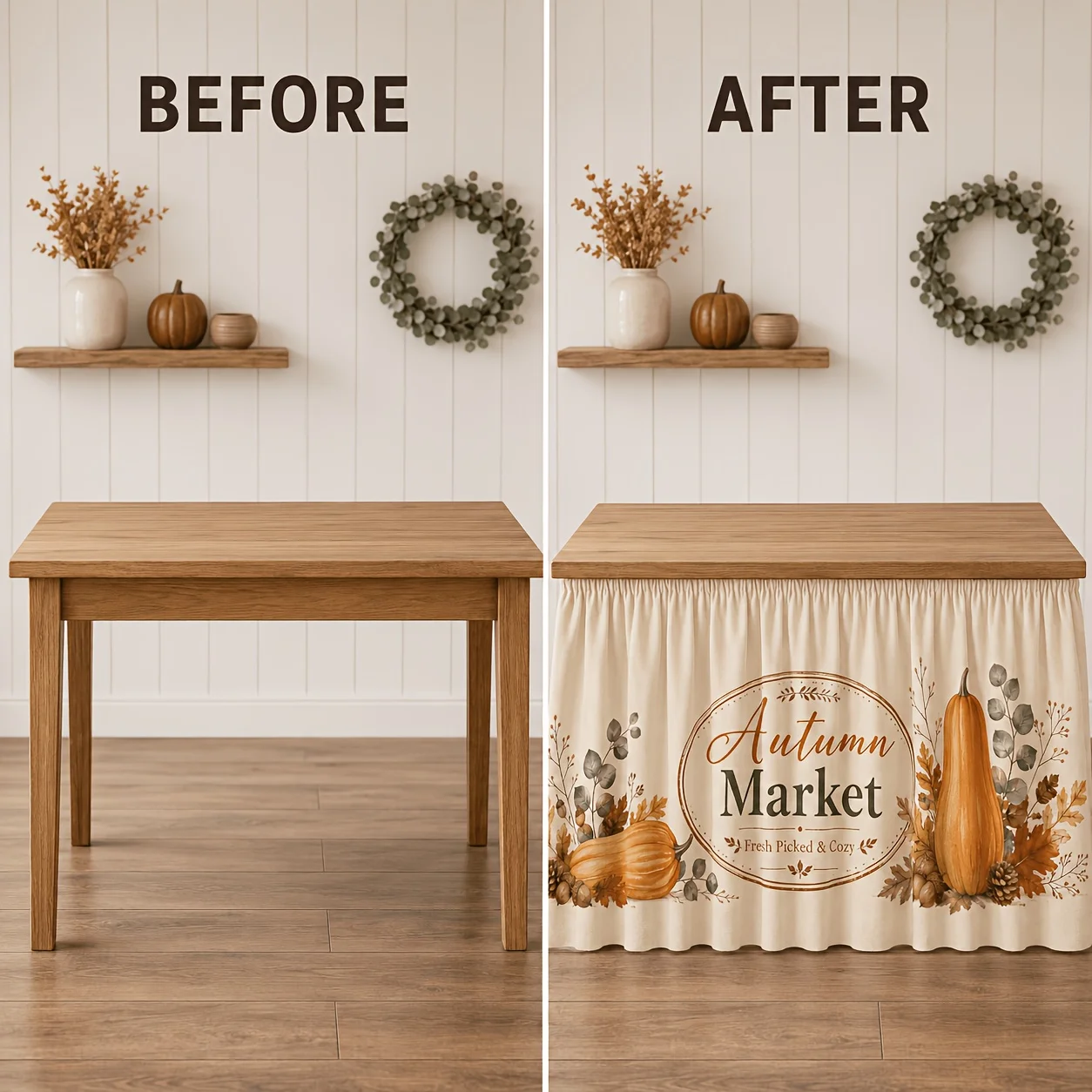 Tablecloth 1 piece. Autumn theme of farm harvest. Polyester material. Suitable for dining table and wedding reception.xzj