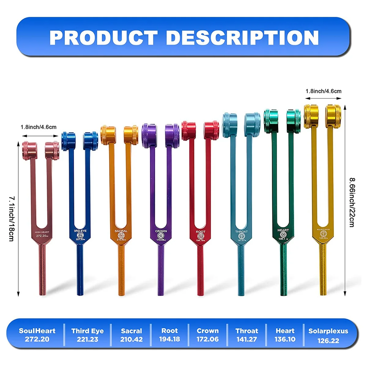 Imagem -03 - Chakra Tuning Fork Grupo Healing Sound Therapykeep Body Rubber Malletwrenchcleaning Cloth And Aluminum Box Novo