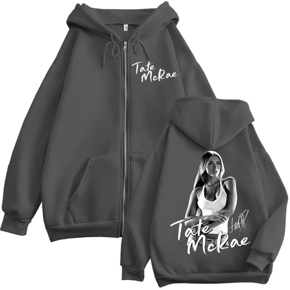 

Мужская толстовка Tate McRae Miss Possessive Tour с молнией и воротником, повседневная толстовка для путешествий на природе и повседневной носки