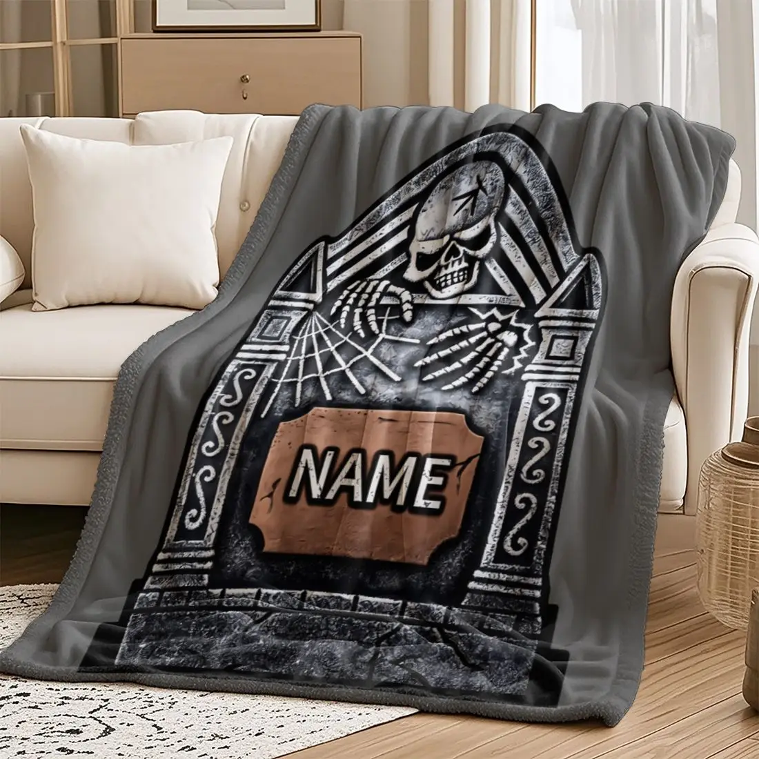 1 Piece Custom name Personalized Flannel Blanket - Ideal Gift for Christmas, Halloween, Birthdays, and Anniversaries, Soft, War