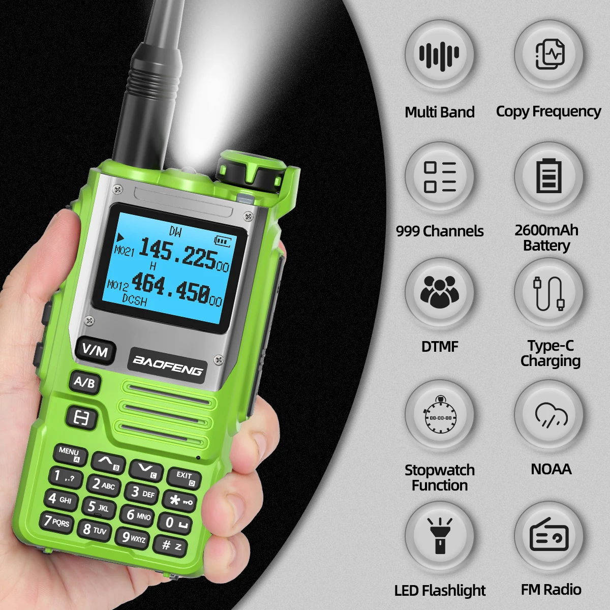 1/2PCS Baofeng UV K61 Walkie Talkie Multi Band Wireless Copy Frequency Type-C Long Range Upgraded UV-5R UV 5RH K5(8) Ham Radio