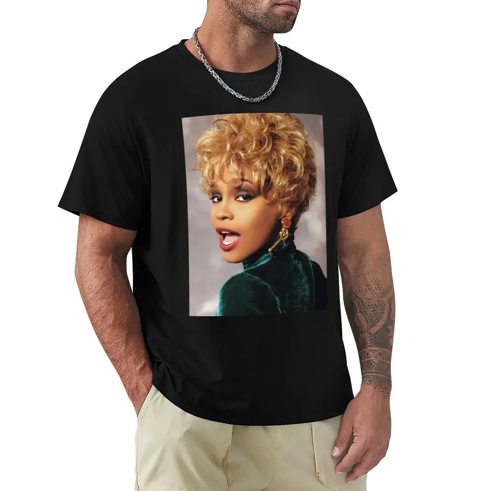 Summer vintage funny heavyweight Whitney Houston - Queen  cute clothes new edition summer tops oversized anime clothes for men