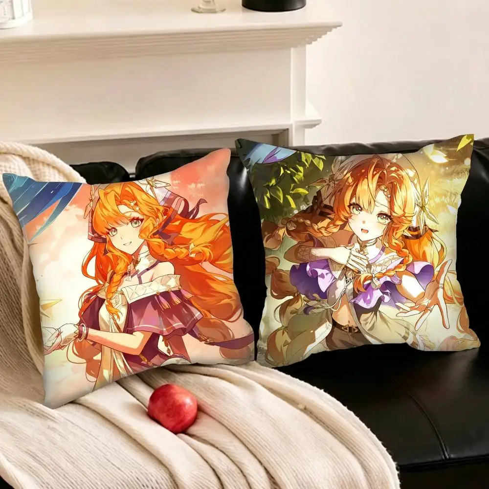 W-Wuthering Waves WuWa S-SIGRIKA Various Sizes Square Pillowcase For Car Home Bedchamber Decor
