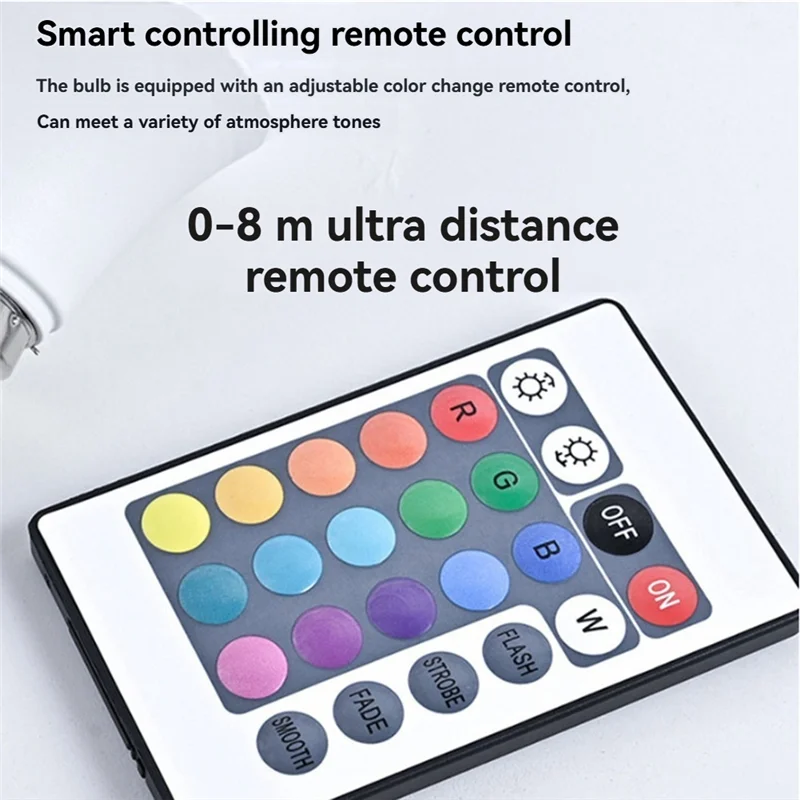 AK25-4Pcs E27 Bulbs And 1Remote Control With Memory Function 17Colors Changeable Spot Ligh 4Dynamic Lighting Modes Spotlight