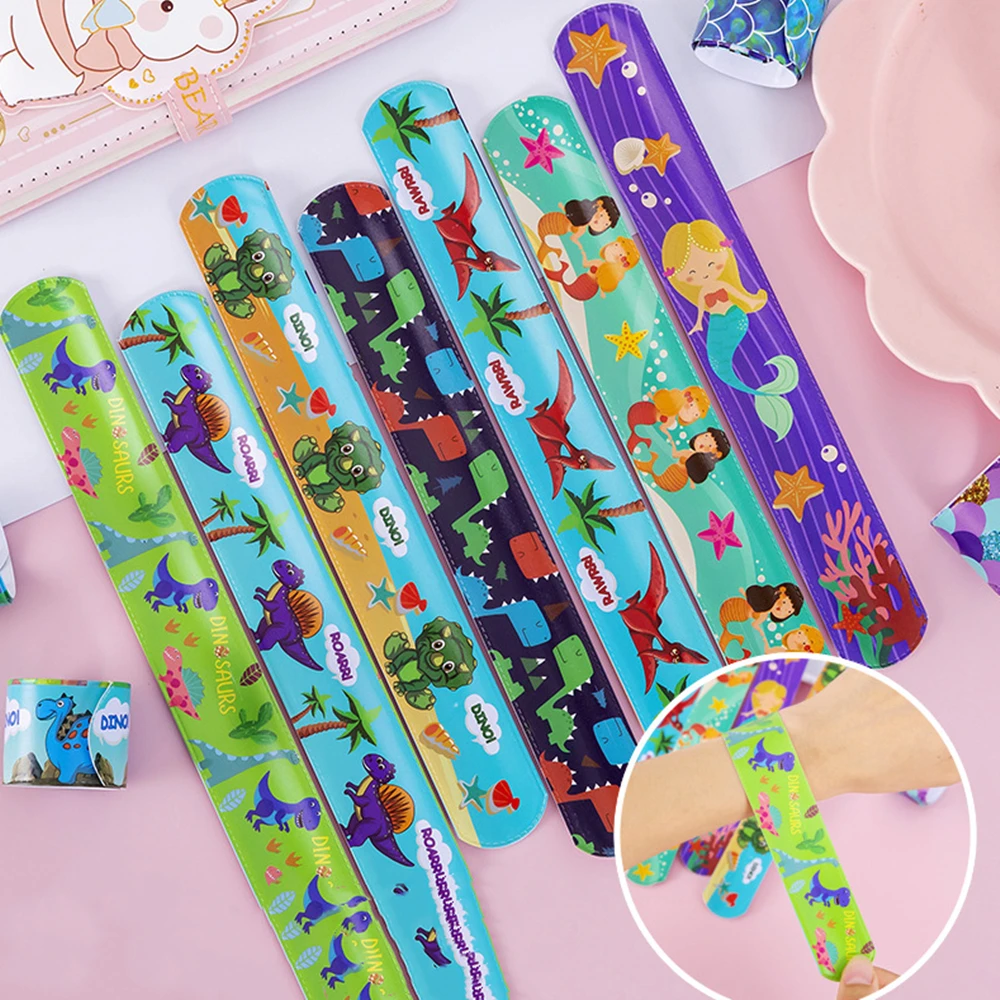 20/30/50Pcs Fun Kids Cartoon Animals Slap Bracelet Toys Birthday Party Gifts Souvenirs Christmas Carnival Prize Gift Pack Pinata