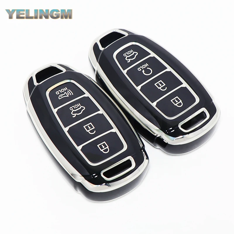 TPU Fob Car Key Fob Case Key Cover for Hyundai I30 Ix35 KONA Encino Solaris Azera Grandeur Ig Accent Santa Fe Palisade Keychain