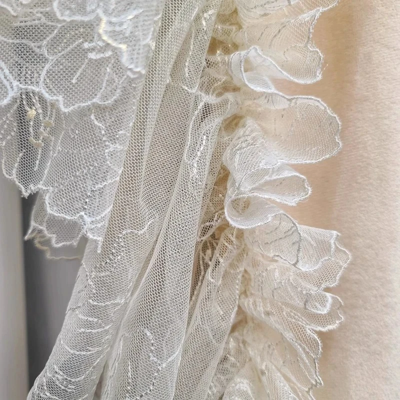 Custom French Light Luxury Curtains for Living Room American Bedroom Romantic Retro European-style White Lace Curtains