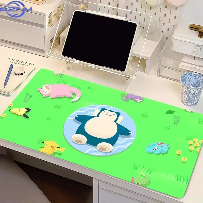Snorlax Grassland Nap Anime Mouse Pad, Rubber Non-Slip Desk Mat, Cute Sleeping Starter Pokemon Gaming Mouse Pad for Desktop Offi