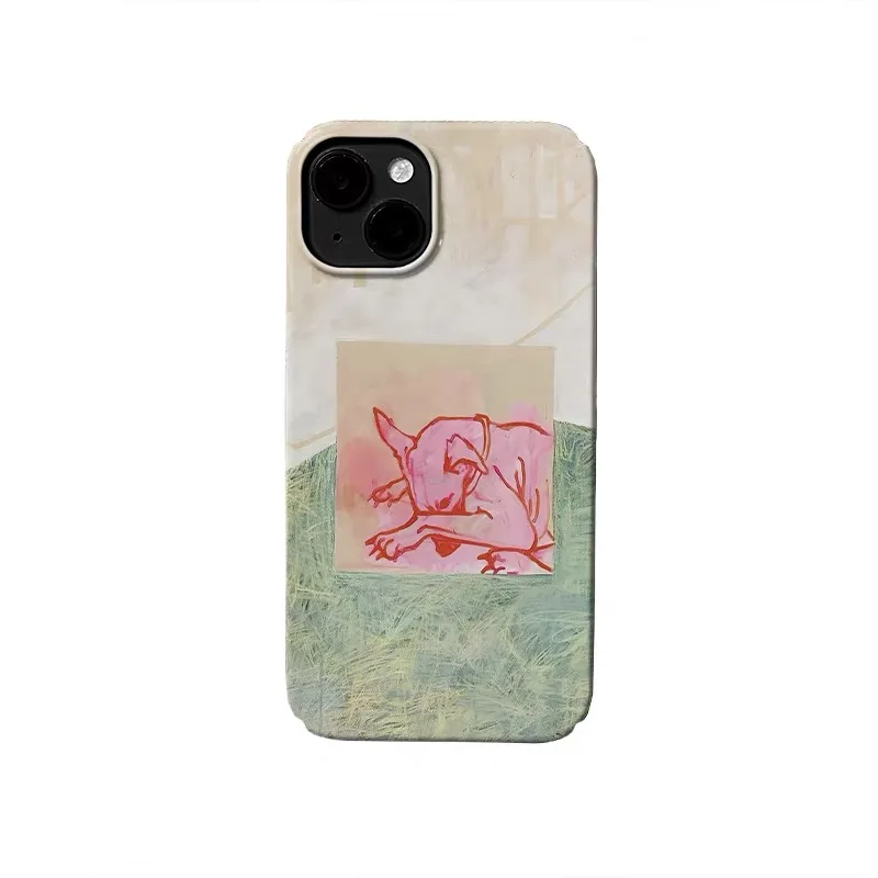 

Pink Hunting Dog Cartoon Phone Case for IPHONE 17 Air 16E 15 PROMAX 14 Plus 13 12 MINI 11 PRO 16Plus XR XS Acrylic Phone Cover