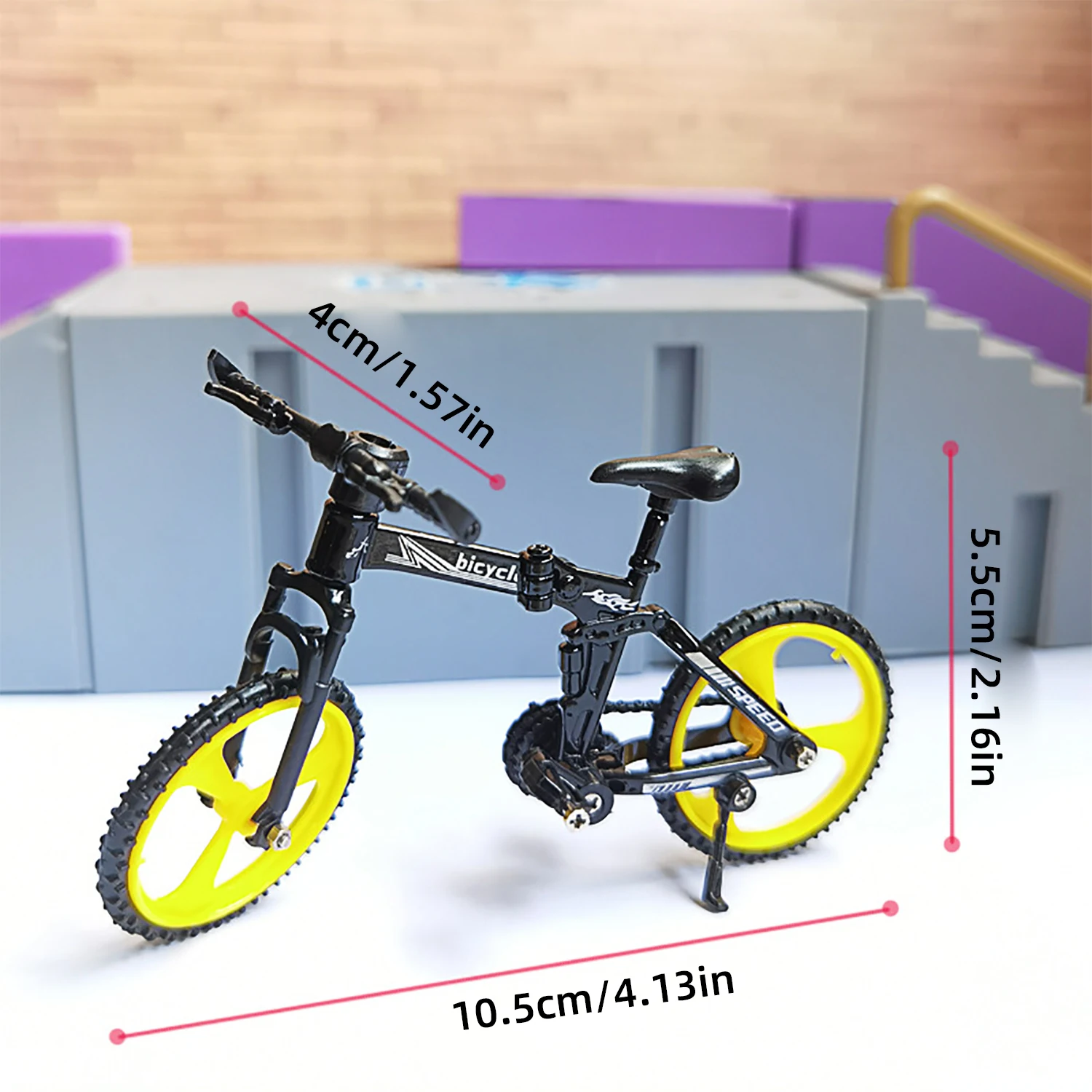 Folding alloy toy mountain bike, new and unique ornament, fast descent mountain bike, finger bike