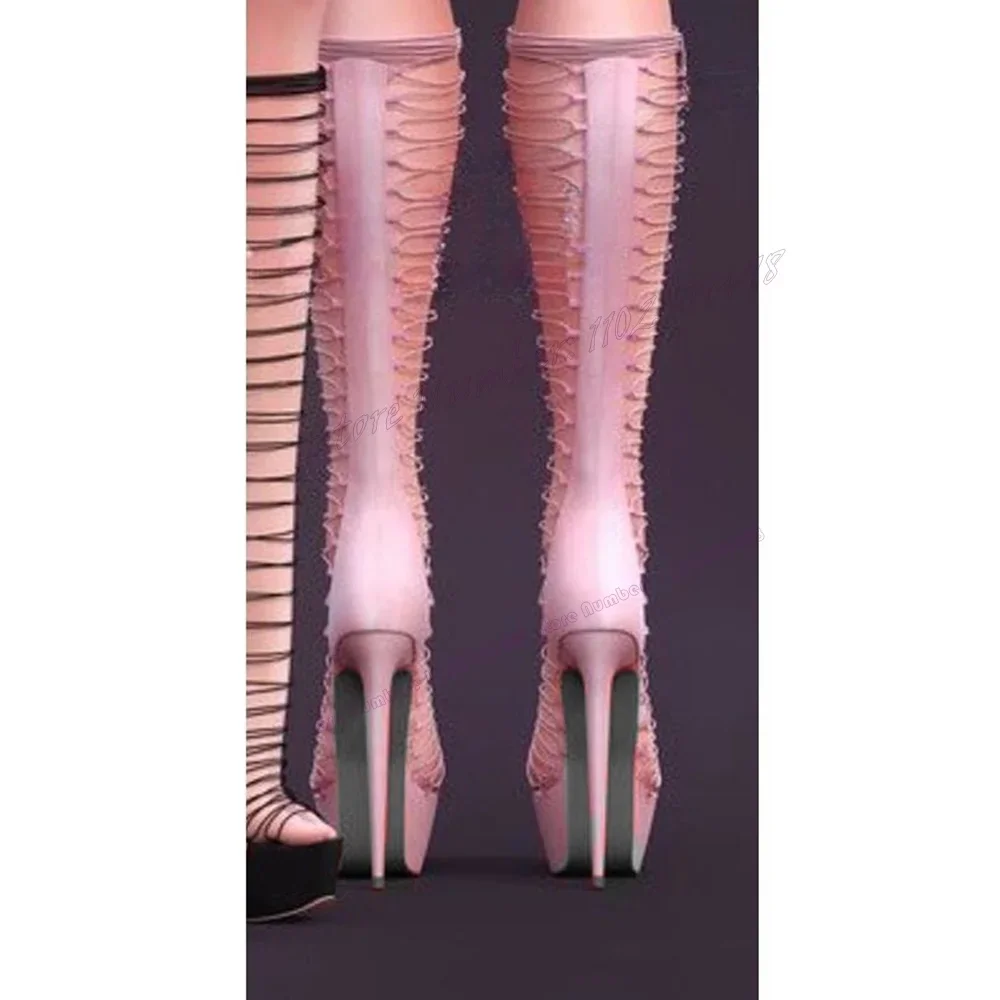 أسود عبر حزام صنادل أرضية الأحذية جولة تو أحذية للنساء الخناجر عالية الكعب مثير سيدة أحذية 2023 Zapatos Para Mujere #4