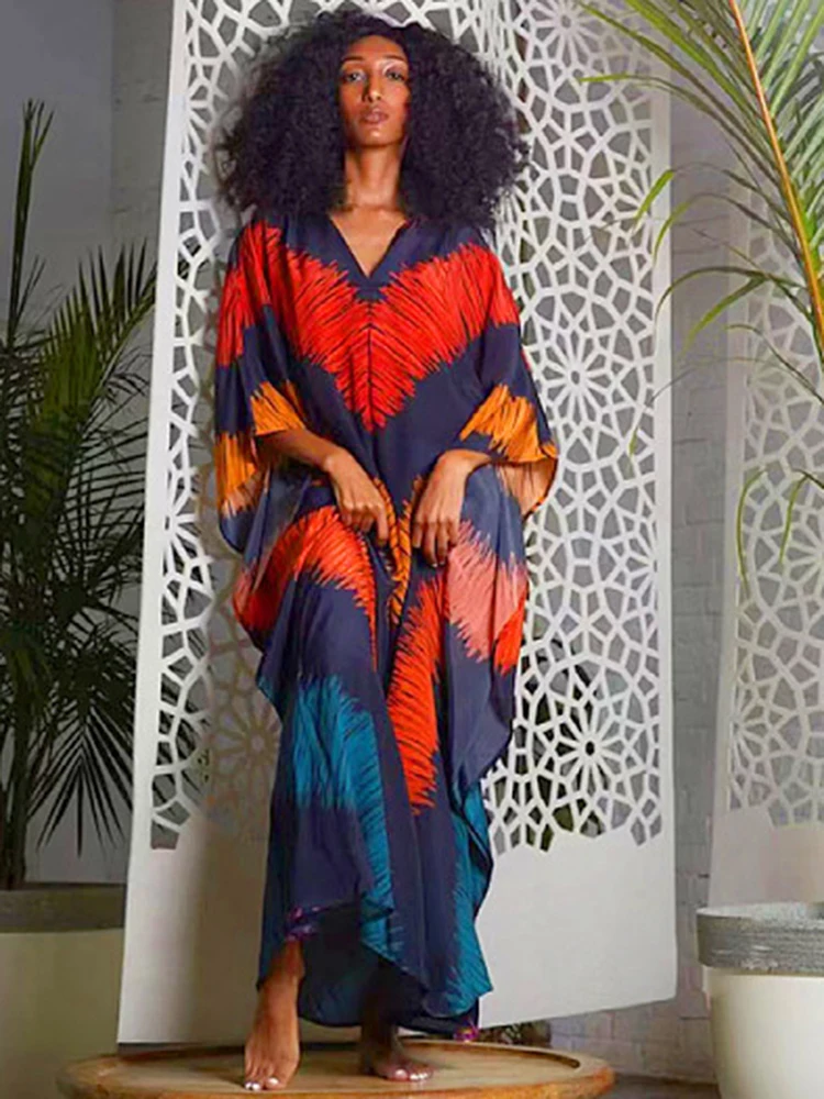 Dashiki African Maxi Dress Women Batwing Sleeve Loose Boubou Africa Clothing Fashion New Print Long Robes African Dress Vestidos