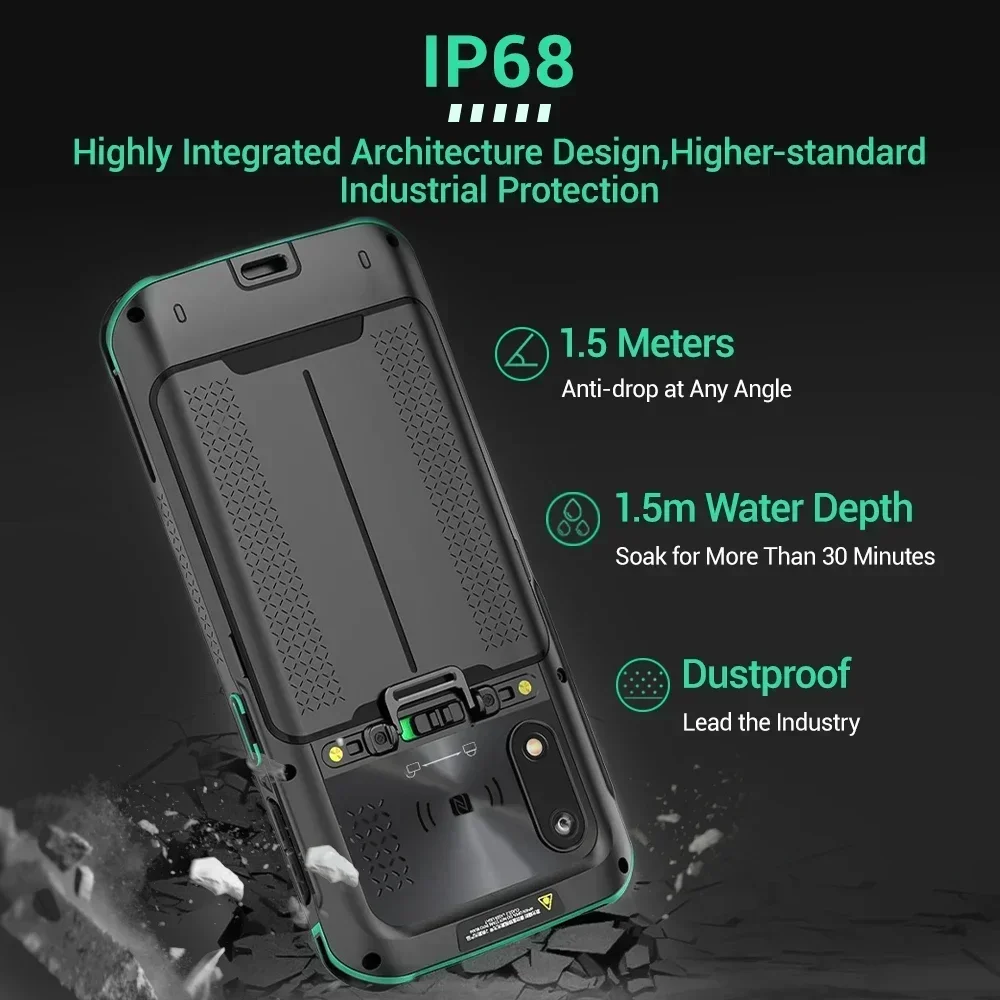 2023 PDA Android 11 5.5'' 4G IP68 1D 2D Mobile PDA Barcode Scanner Tablet PC Inventory Management System Rugged Handheld PDA