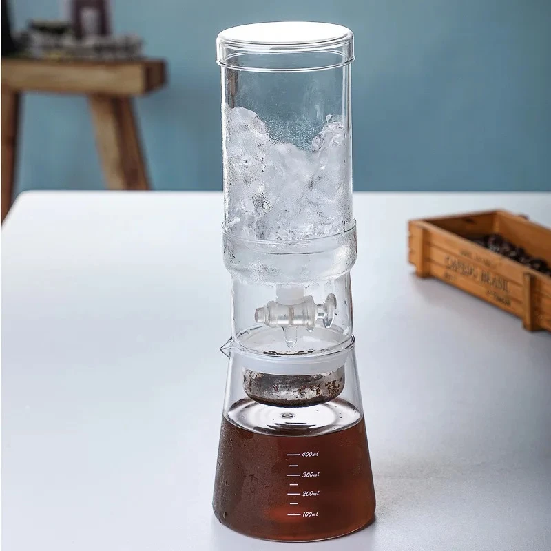 High Transparent Glass Cold Drip Coffee Pot Full Set, Heat Resistant Household Coffee Brewing Equipment