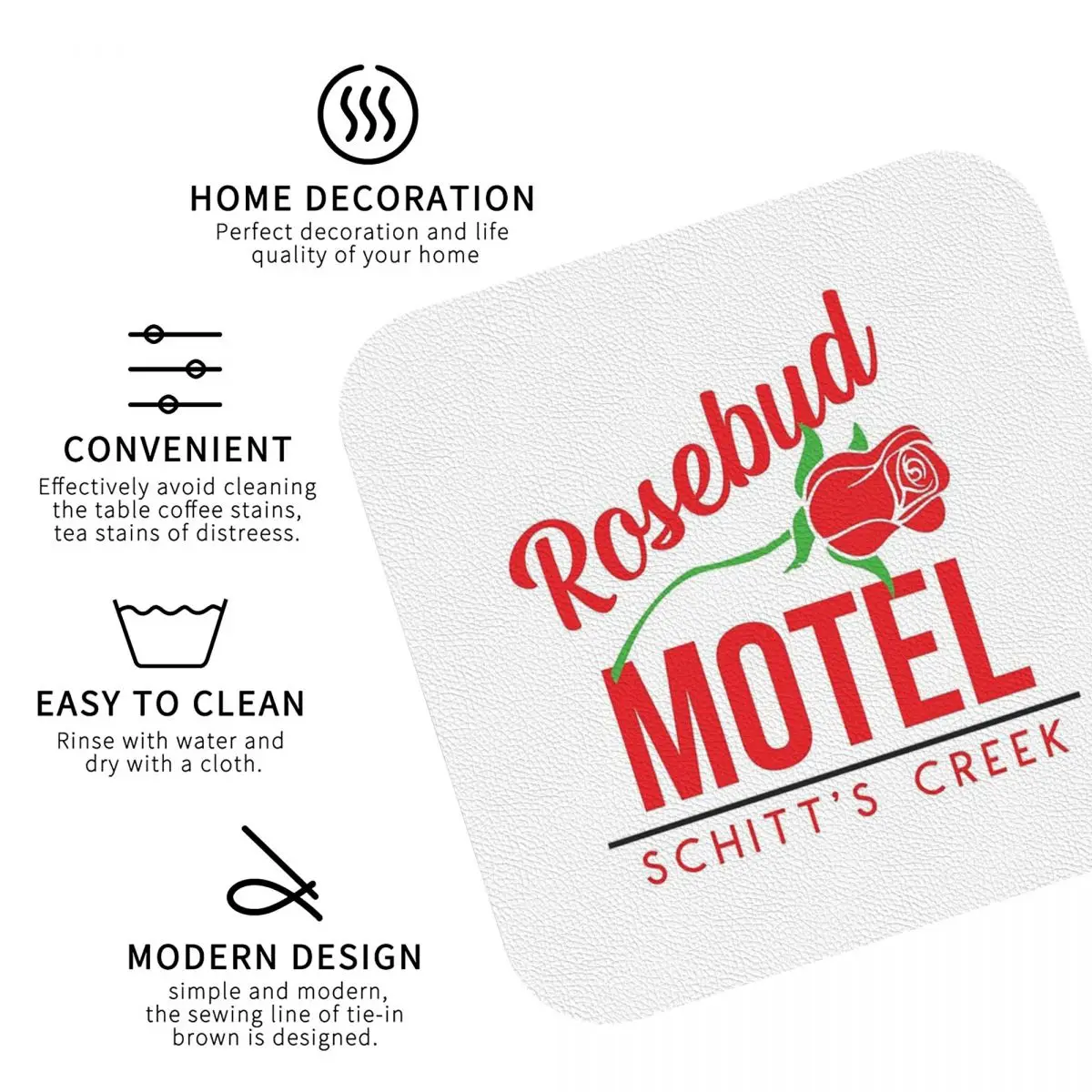 روزبود موتيل الوقايات المفارش الجلدية عدم الانزلاق العزل القهوة الحصير للمنزل المطبخ الطعام منصات مجموعة من 4