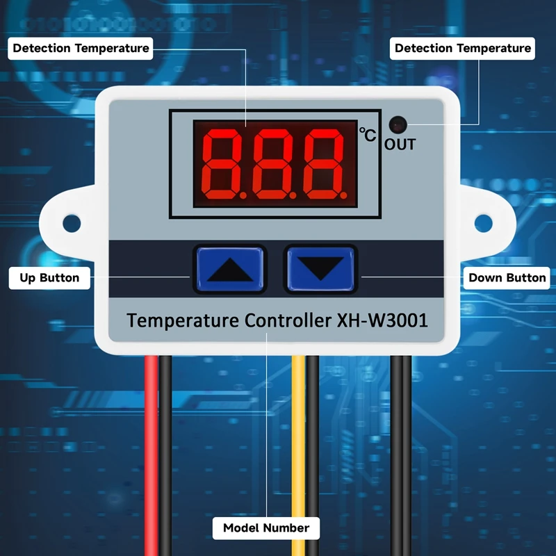 3Pcs 220V 10A Digital LED Controlador de temperatura Termostato Interruptor de controle Sonda