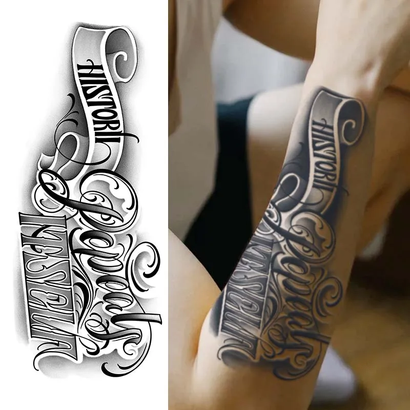 Long Lasting Forearm Herbal Semi-Permanent Tattoo Sticker Waterproof Custom Temporary Tattoo Sticker Fake Tattoo Covering Scars