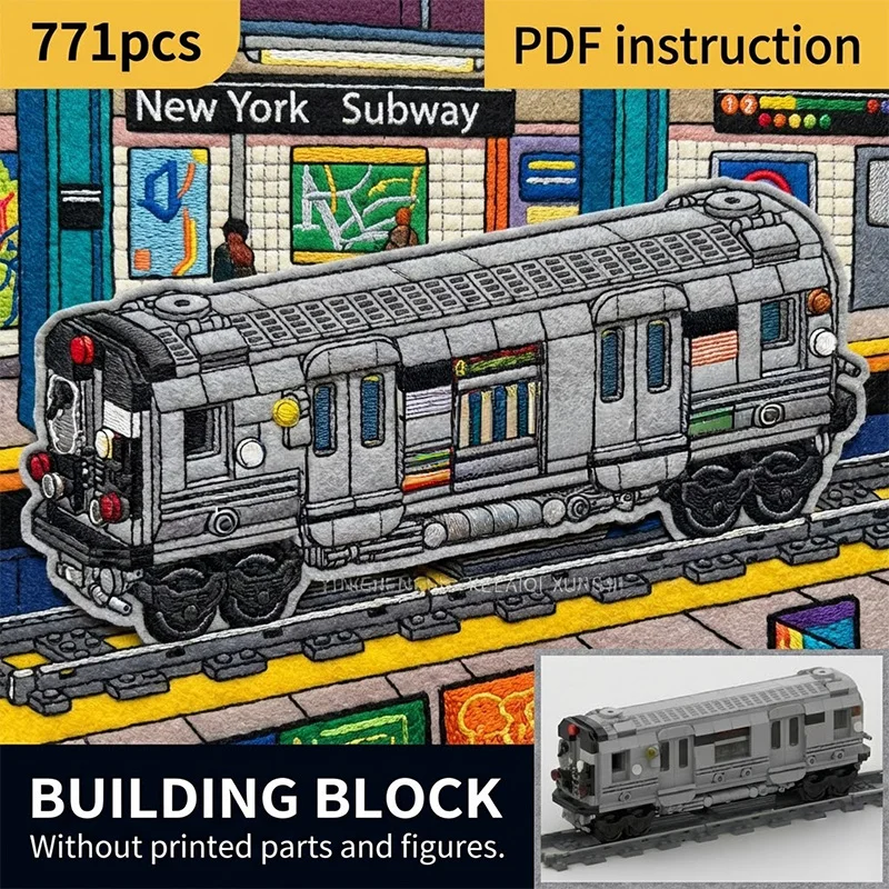 

DIY City Public Transport Subway Vehicle Building Bricks Toy Metro Railway Construction Set
