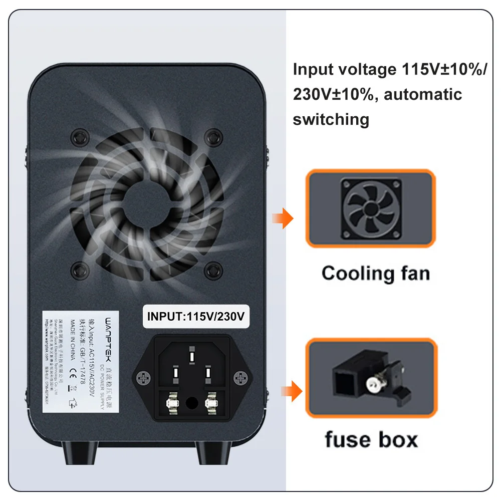Wanptek DC Lab Power Supply 30V 60V 120V Adjustable Voltage Regulator Preset Voltage Current Dual Input Voltage 220V/110V
