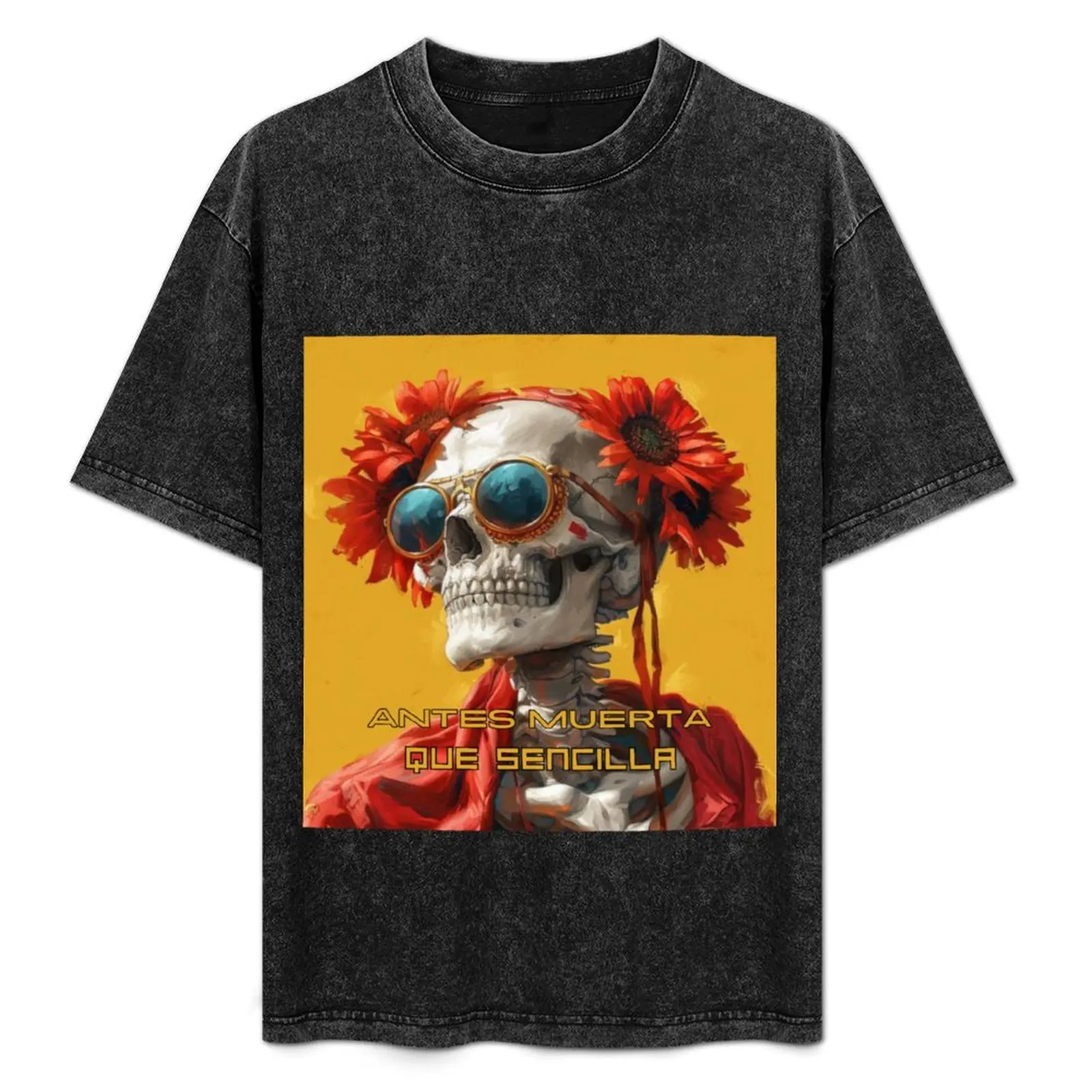 Подробная футболка Muerta Que Sencilla, модный подарок оттенков черепа, футболка Spectrachic, летние топы, быстросохнущие простые белые футболки для мужчин