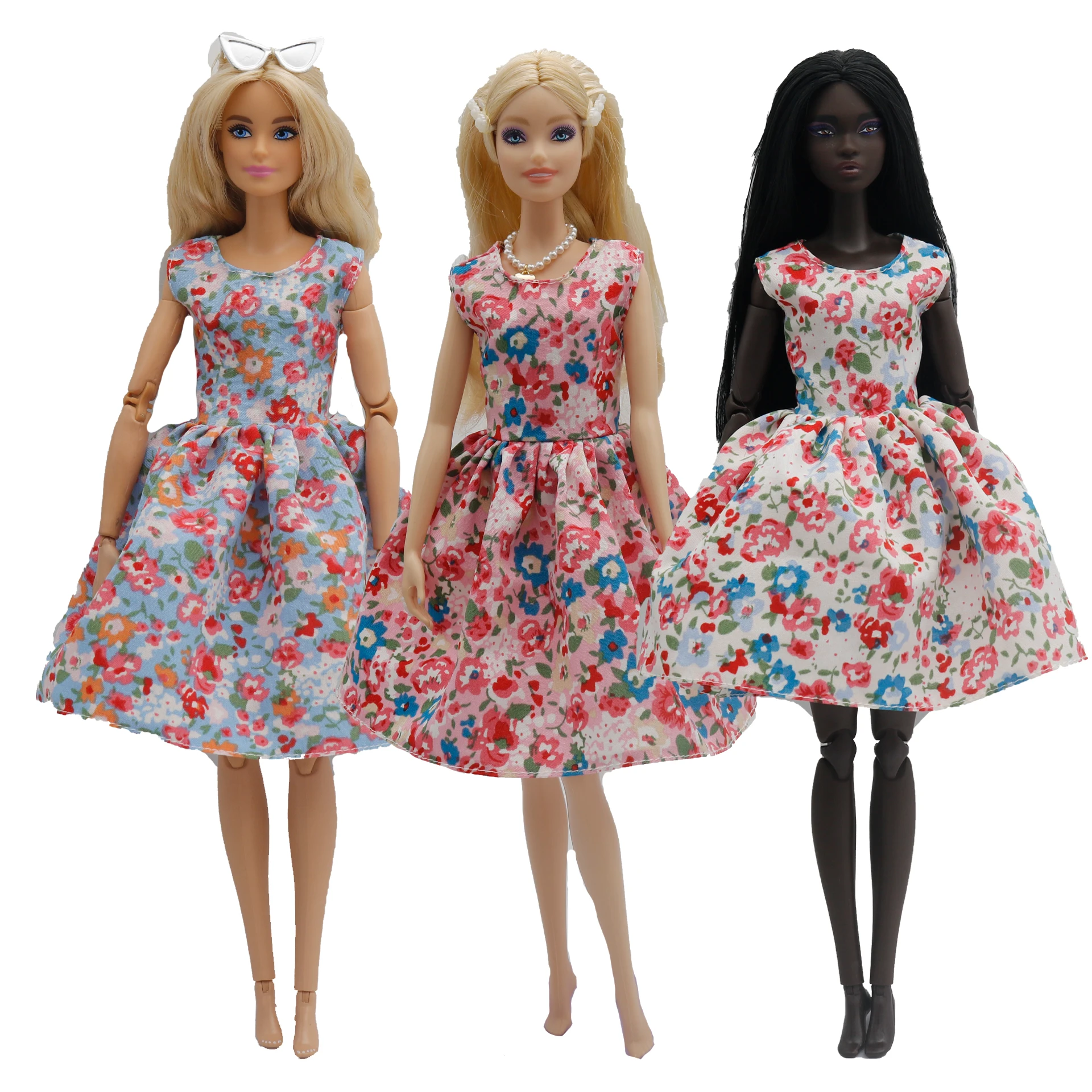 

New 30cm 1/6 Elegant Floral sleeveless dress Daily Wear Accessories Clothes for Barbies doll