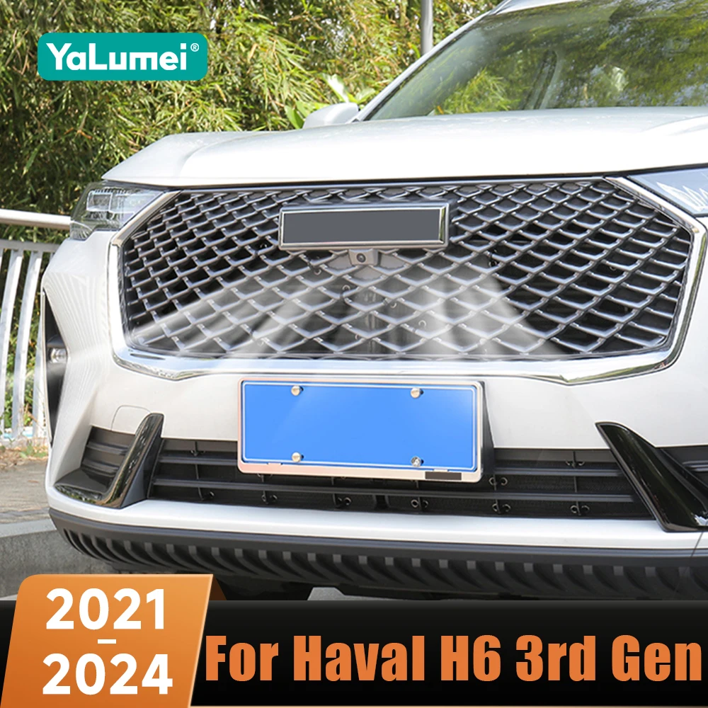 

Для Haval H6 3-го поколения GT 2021 2022 2023 2024 HEV PHEV: Защитная сетка-решетка для переднего бампера, воздухозаборник, вентиляционное отверстие, защитная накладка