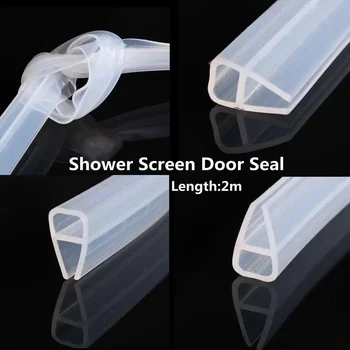 Silicone Shower Screen Seal Sliding Strip Plastic Rubber for Bath Room 6/8MM Door Window Glass Fixture Accessories